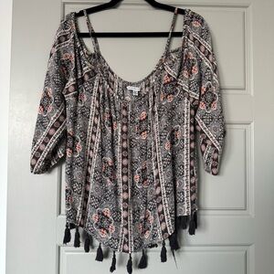 AE Bohemian Floral Tassel Blouse - SIZE XL